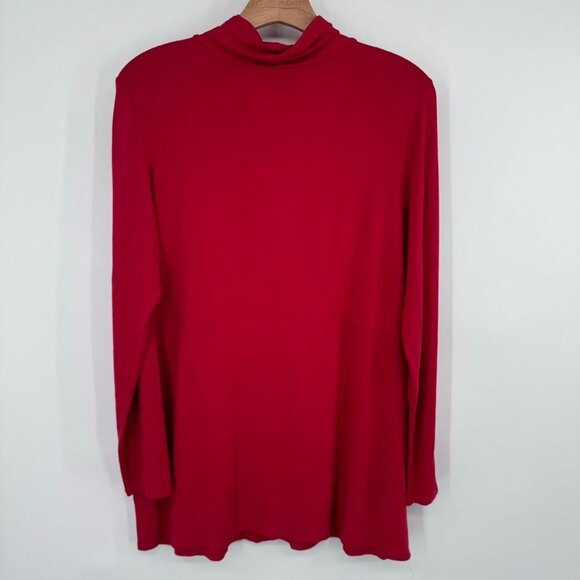 J.Jill Wearever Collection Stretch Red Cowl Neck Tunic Top size medium womens - Picture 9 of 12